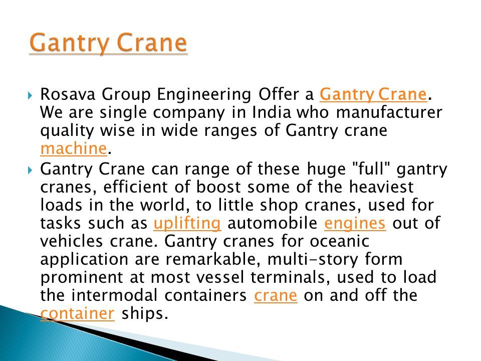  Rosava Group Engineering Offer a Gantry Crane.