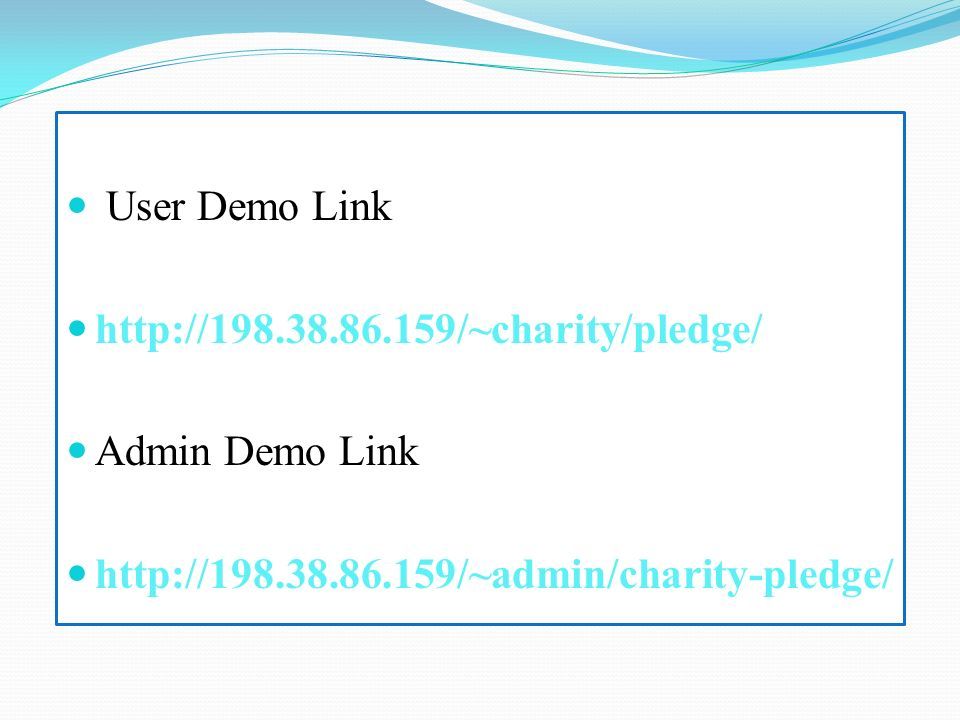 User Demo Link   Admin Demo Link