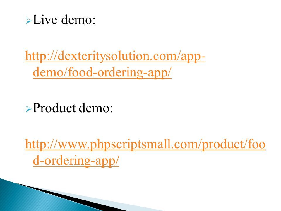  Live demo:   demo/food-ordering-app/  Product demo:   d-ordering-app/