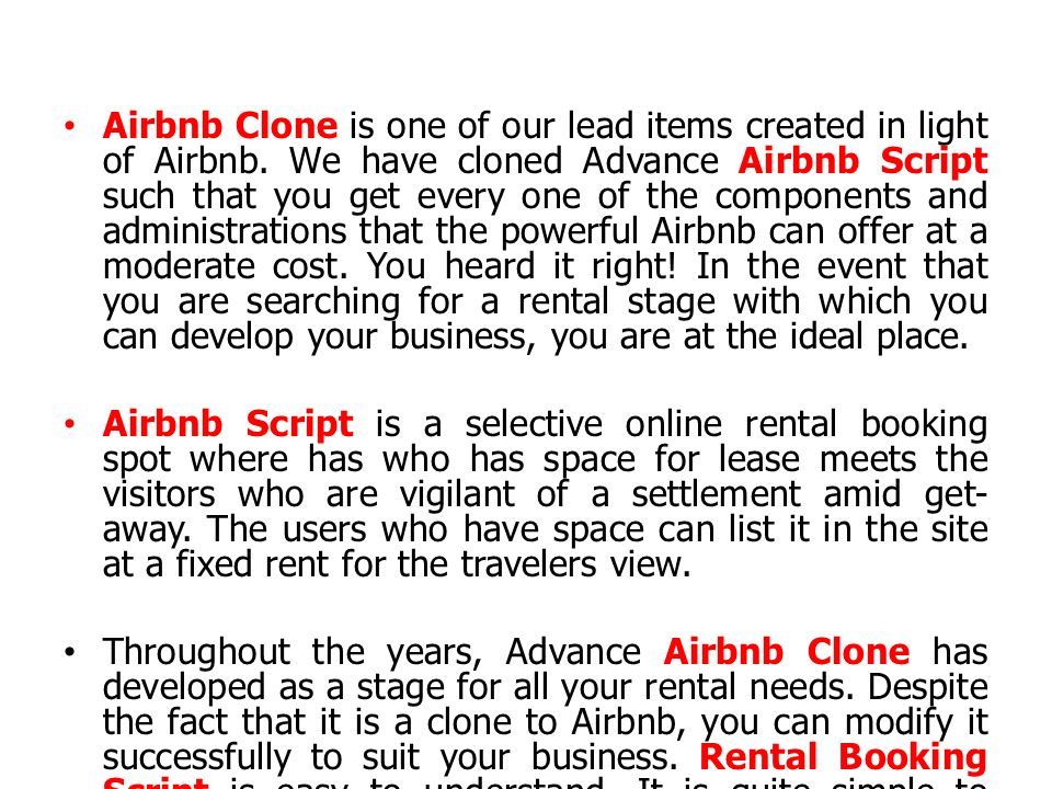 Airbnb Clone is one of our lead items created in light of Airbnb.