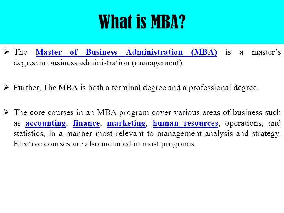 what is a mba
