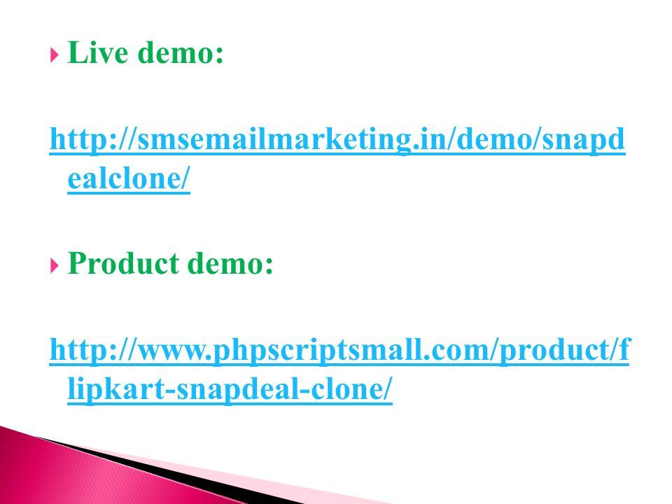  Live demo:   ealclone/  Product demo:   lipkart-snapdeal-clone/