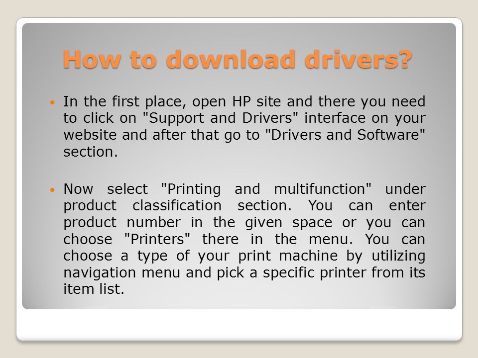 How to download drivers.