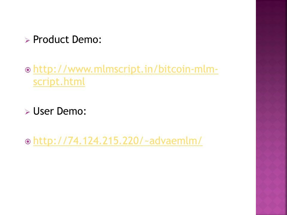  Product Demo:    script.html   script.html  User Demo: 