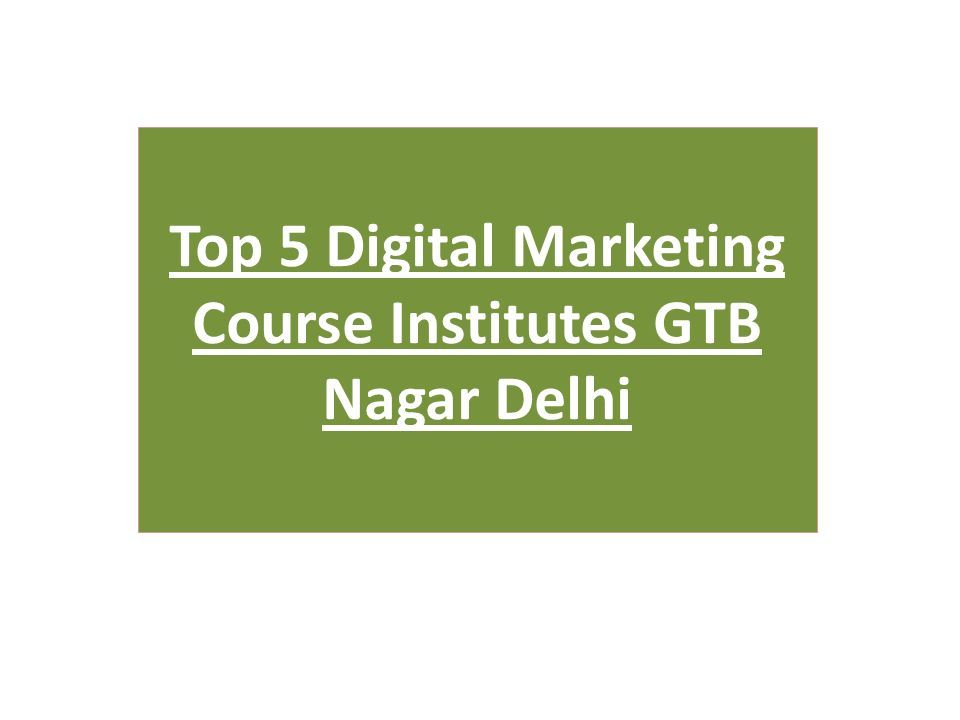 Top 5 Digital Marketing Course Institutes GTB Nagar Delhi