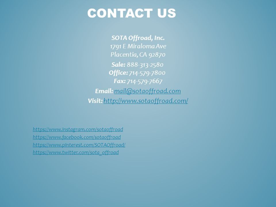 SOTA Offroad, Inc.