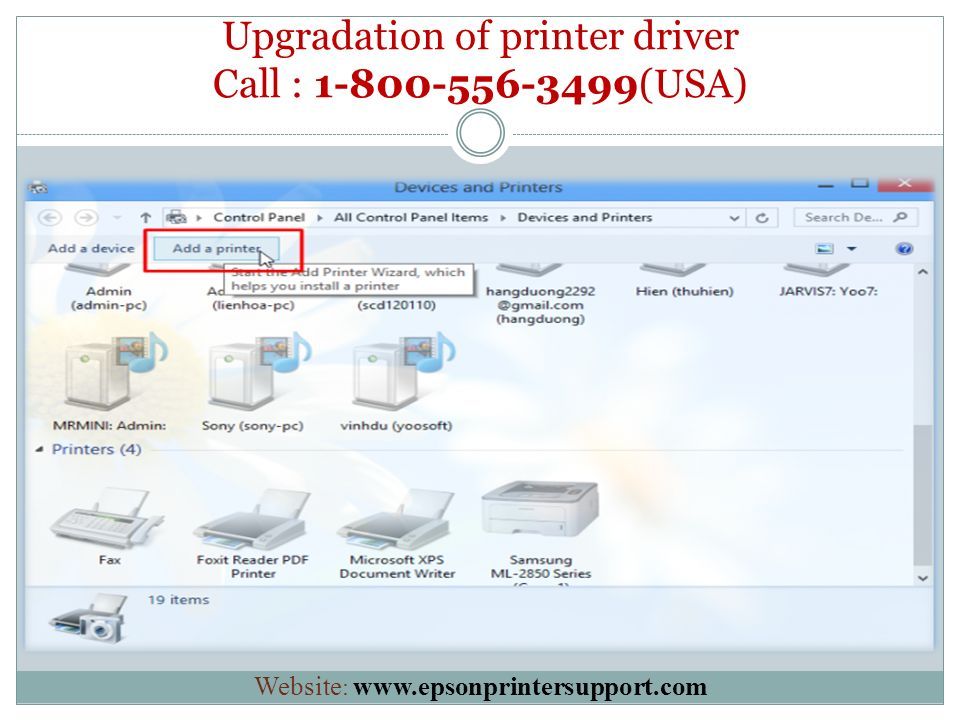 Upgradation of printer driver Call : (USA) Website :