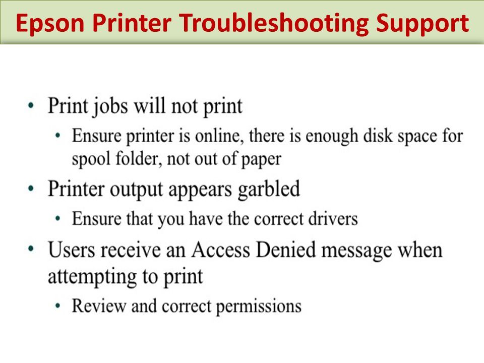 Epson Printer Troubleshooting Support