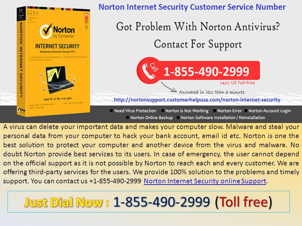 Norton Internet Security Technical Support Number A virus can delete your important data and makes your computer slow.