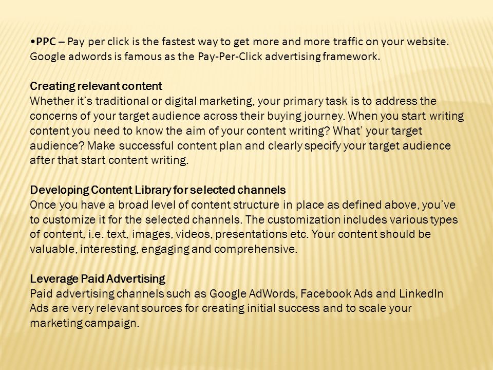 PPC – Pay per click is the fastest way to get more and more traffic on your website.