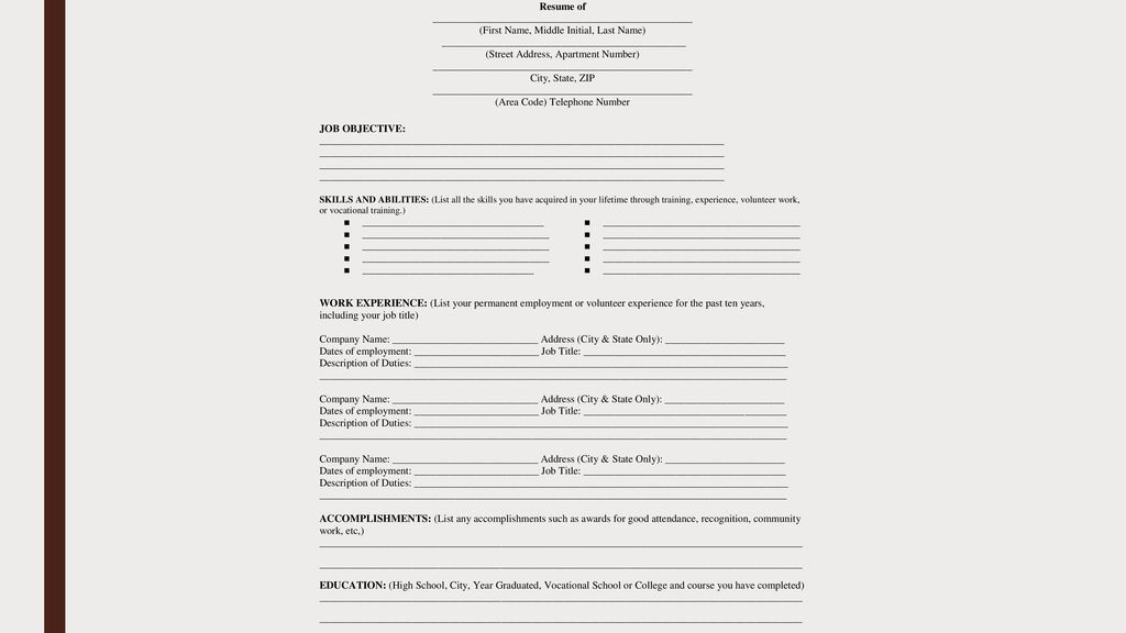 desired job title