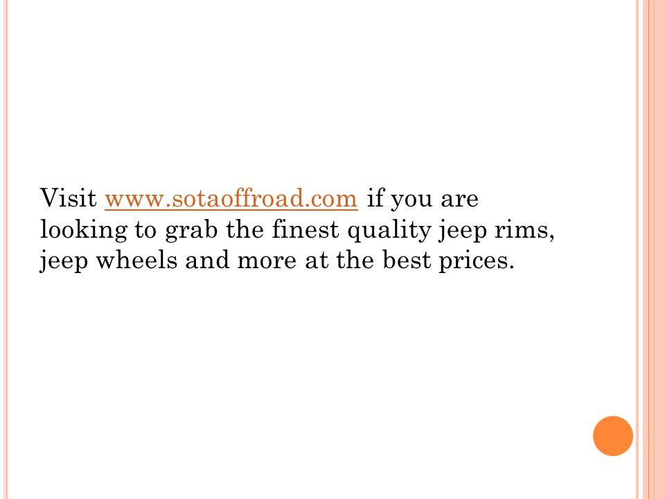Visit   if you are looking to grab the finest quality jeep rims, jeep wheels and more at the best prices.