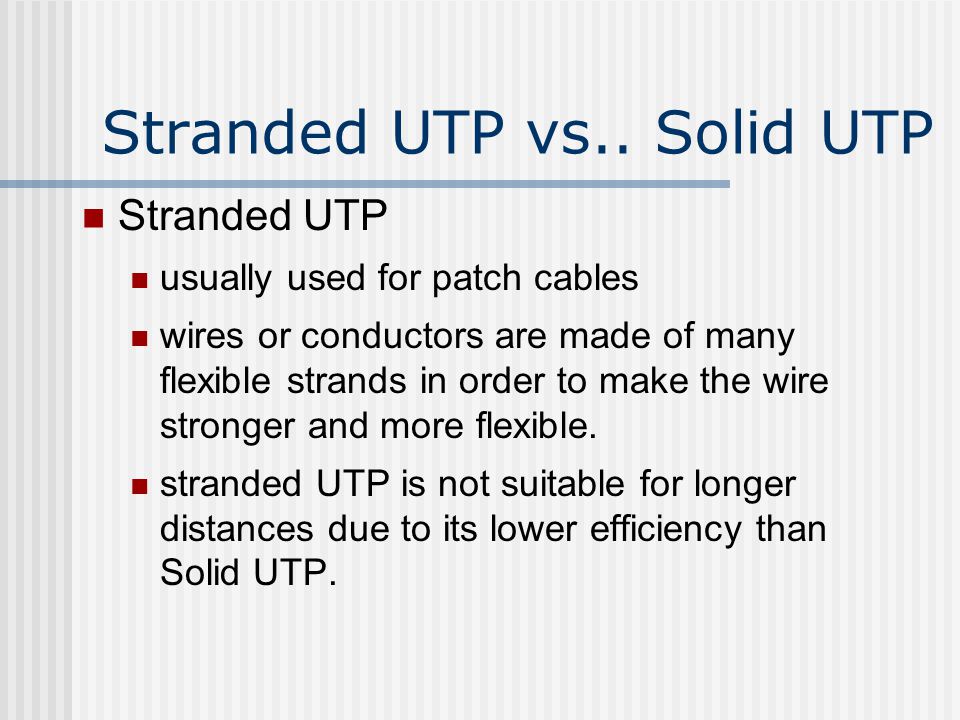 Stranded Vs Solid Patch Cable
