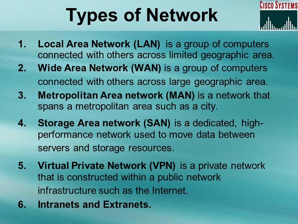 introduction to network types The types of network cables employed in any network infrastructure is one of the most important aspects of networking, and it has become increasingly critical with the introduction of newer technologies, such as blade servers, virtualization, network storage devices, wireless access points and more. introduction to network types The types of network cables employed in any network infrastructure is one of the most important aspects of networking, and it has become increasingly critical with the introduction of newer technologies, such as blade servers, virtualization, network storage devices, wireless access points and more.