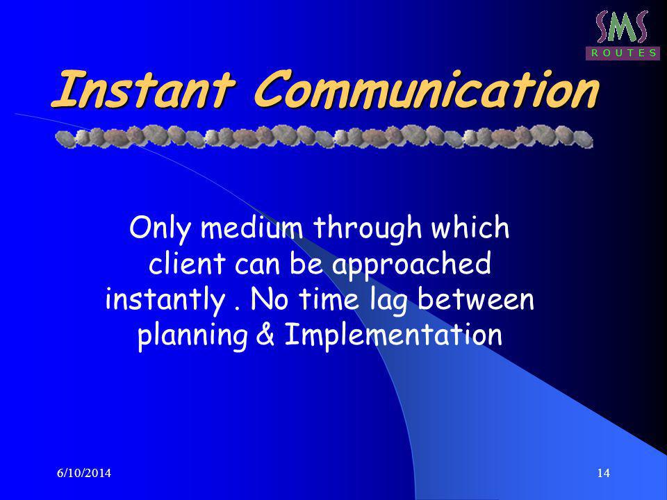 6/10/ Instant Communication Only medium through which client can be approached instantly.
