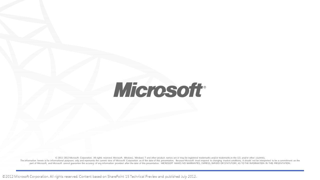 ©2012 Microsoft Corporation. All rights reserved.