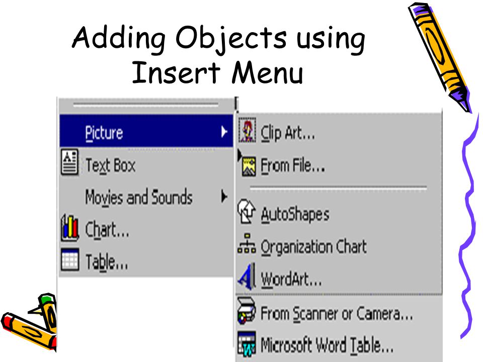 Lecture 7, Term Adding Objects using Insert Menu