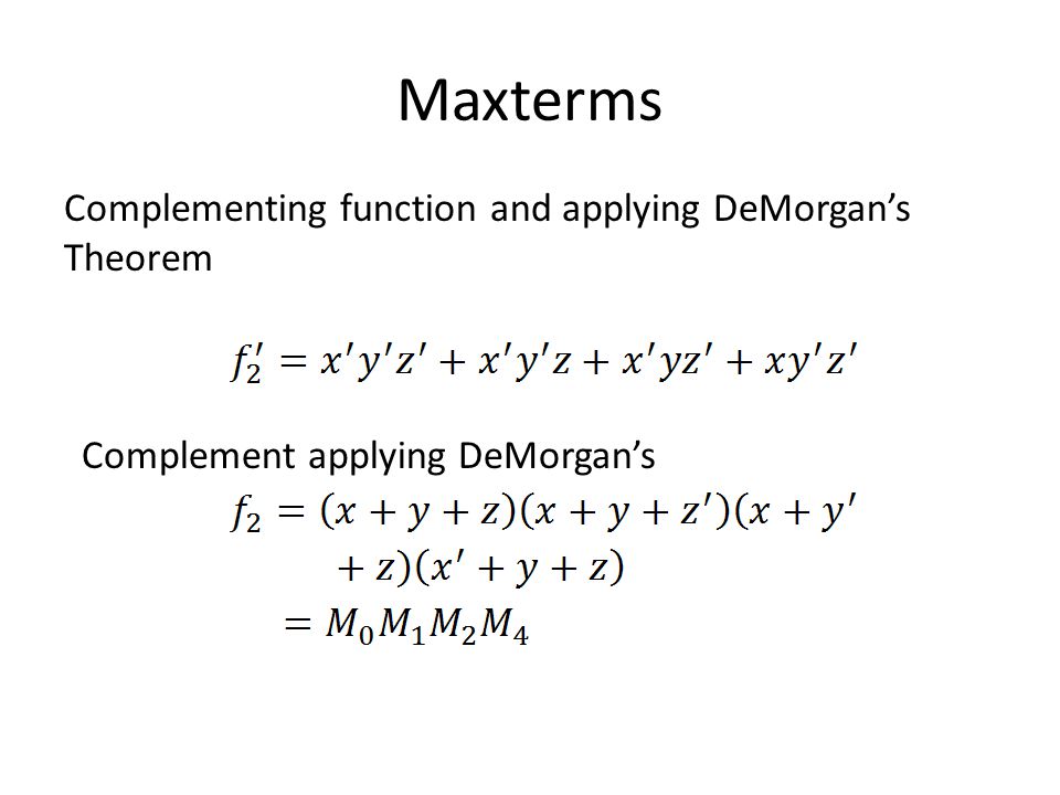 DeMorgan's+Theorem ... function and applying DeMorgans Theorem Complement applying DeMorgans
