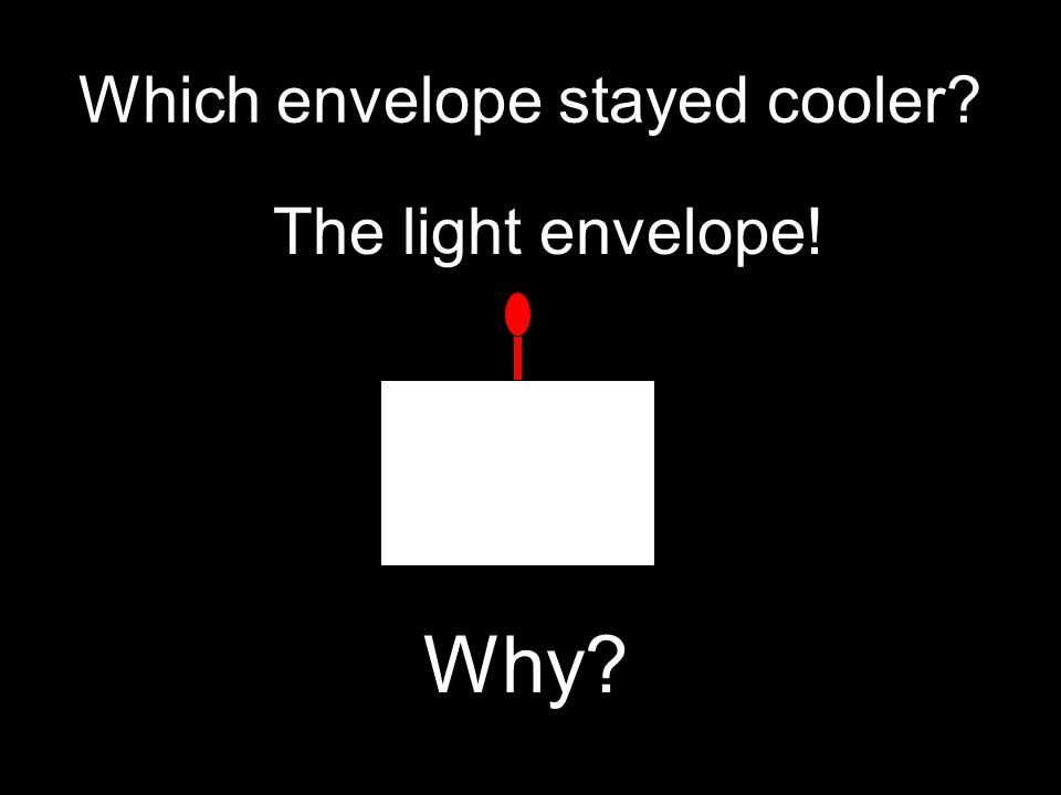 Which envelope stayed cooler The light envelope! Why