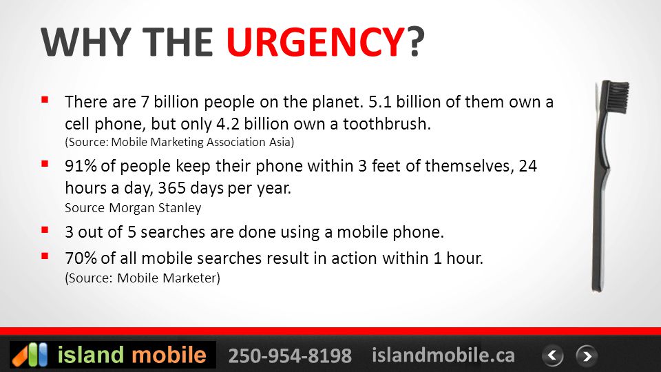 islandmobile.ca WHY THE URGENCY. There are 7 billion people on the planet.