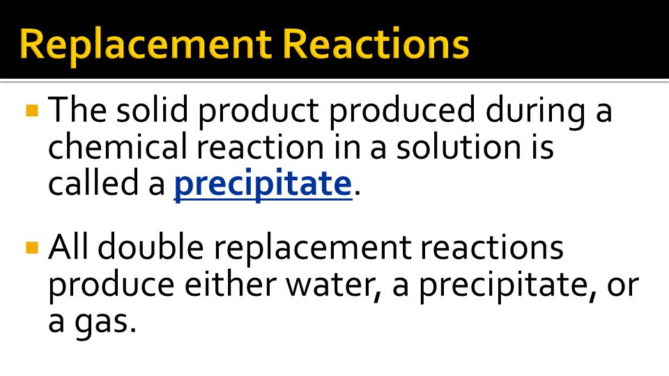 The solid product produced during a chemical reaction in a solution is called a precipitate.