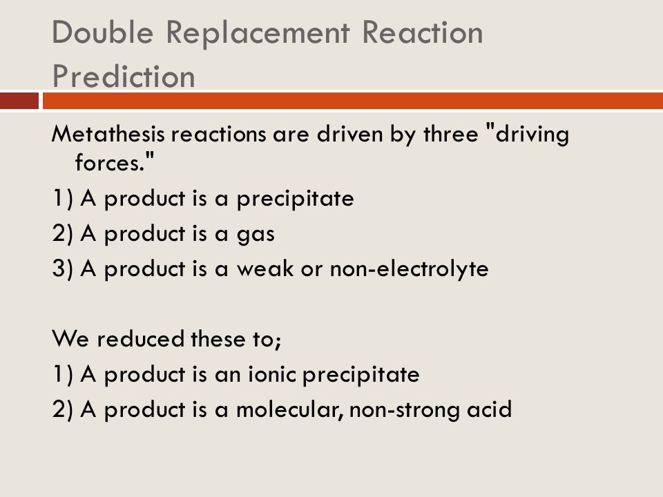 driving forces of metathesis reactions driving forces of metathesis reactions