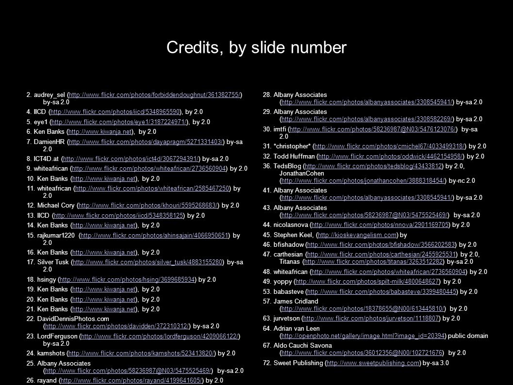 Credits, by slide number 2.
