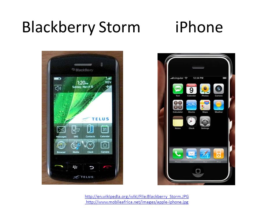 Blackberry Storm     iPhone