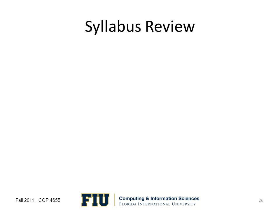 Syllabus Review Fall COP