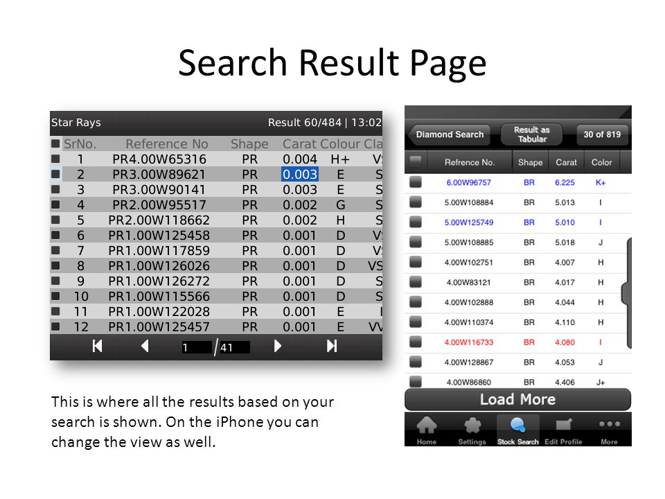 Search Result Page This is where all the results based on your search is shown.