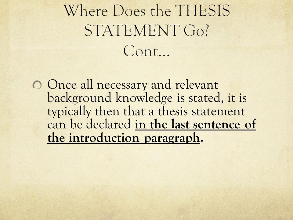 Can A Thesis Statement Be More Than One Sentence