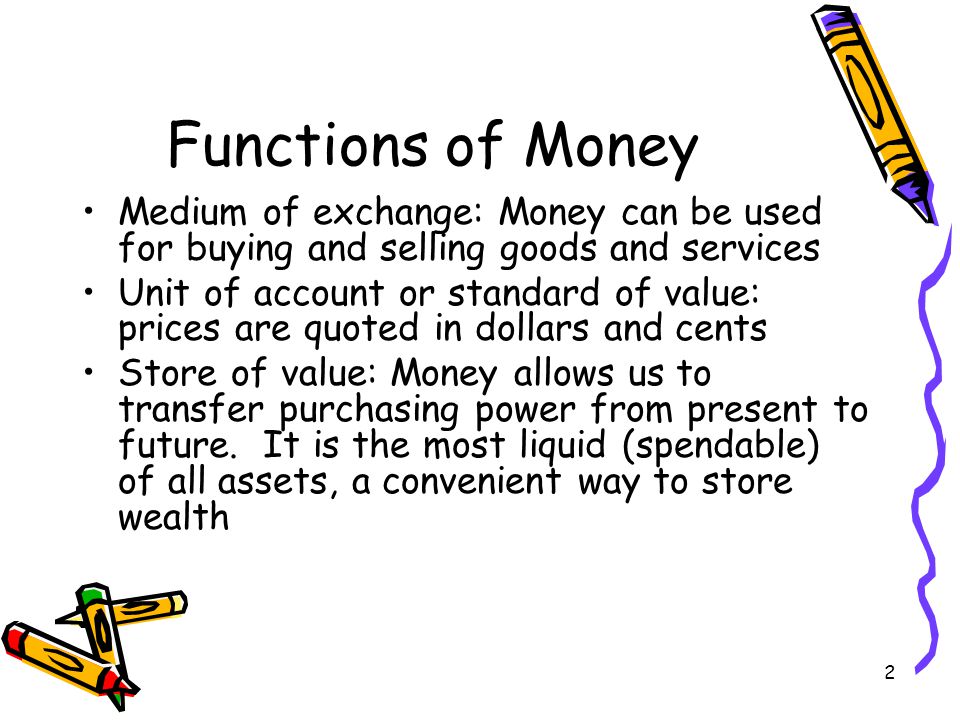 Money Exchange for Goods and Services