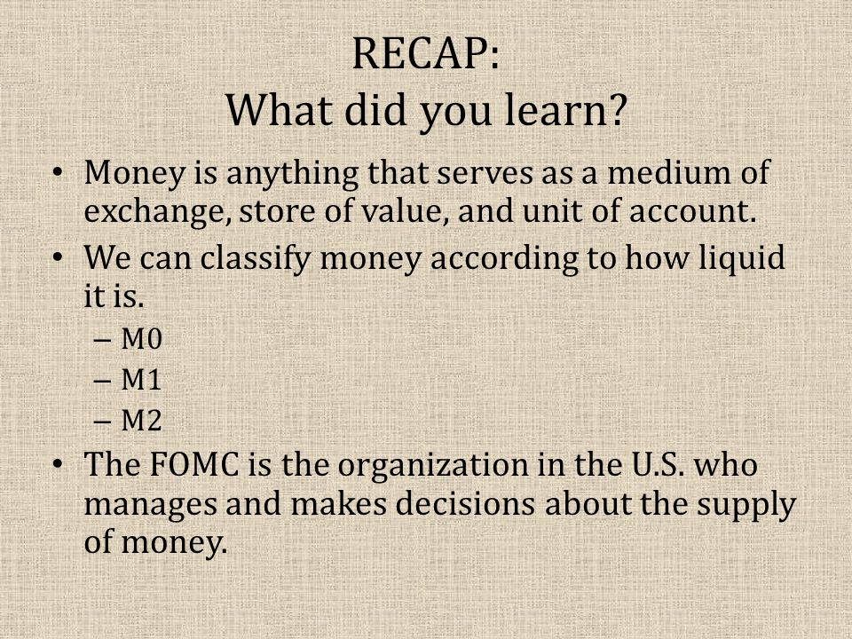 RECAP: What did you learn.