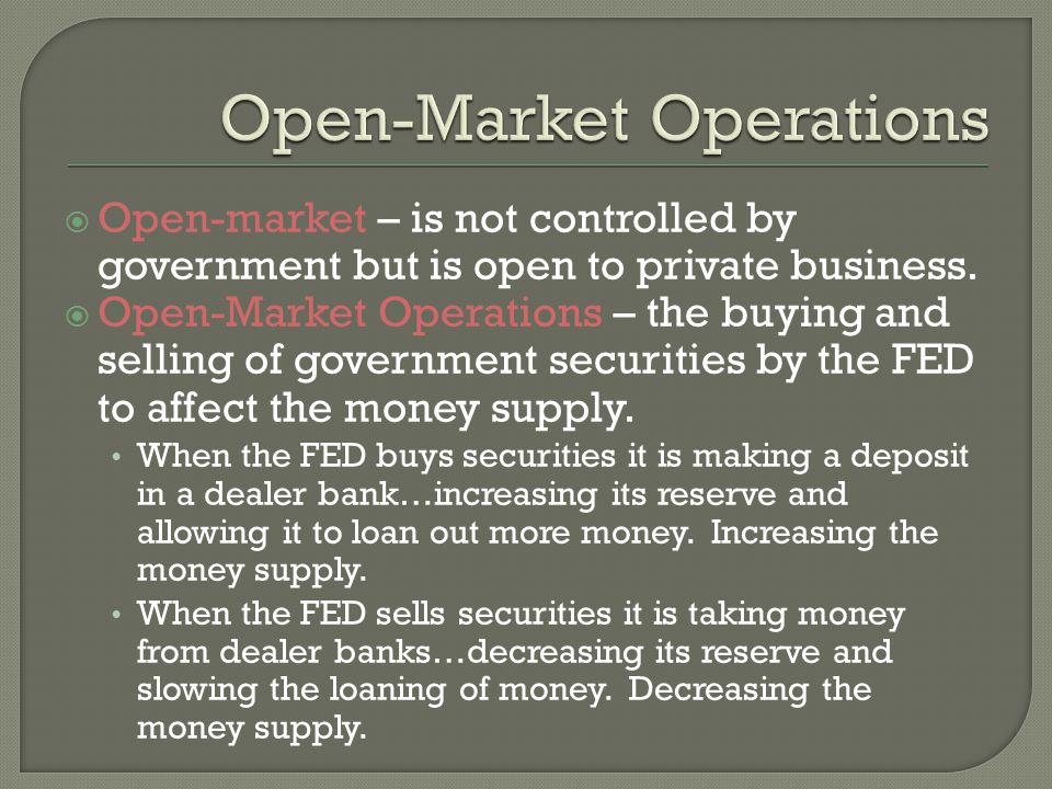 Open-market – is not controlled by government but is open to private business.