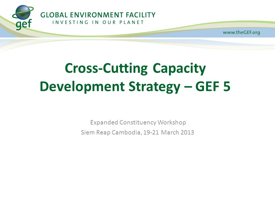 Expanded Constituency Workshop Siem Reap Cambodia, March 2013 Cross-Cutting Capacity Development Strategy – GEF 5