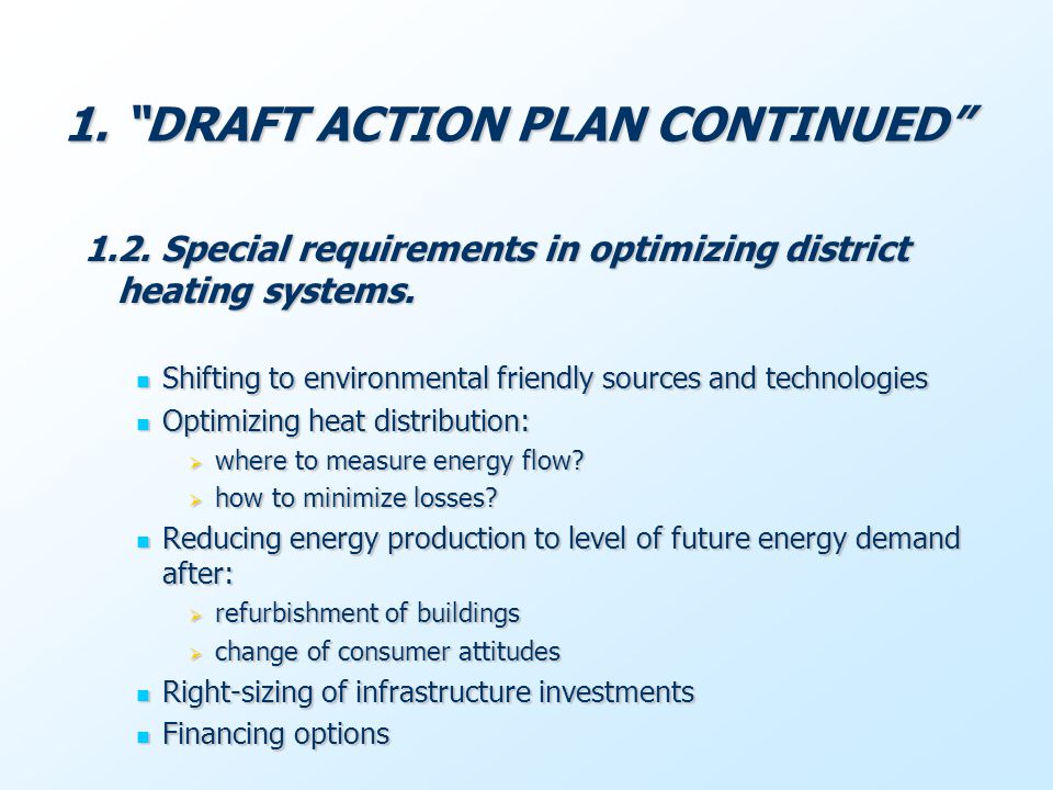 1.2. Special requirements in optimizing district heating systems.