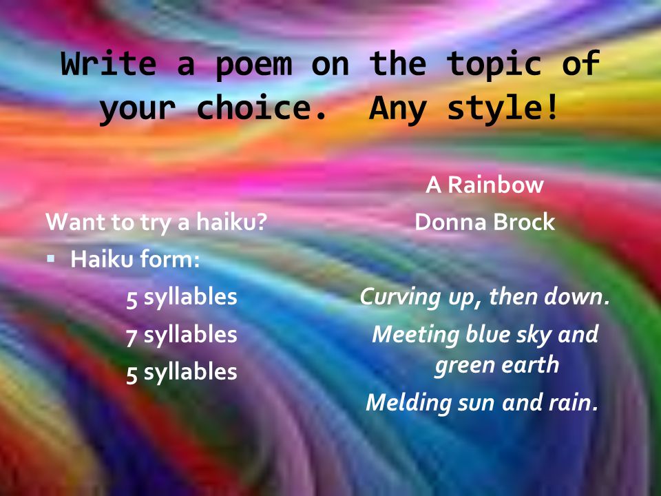 Creative Poetry Writing