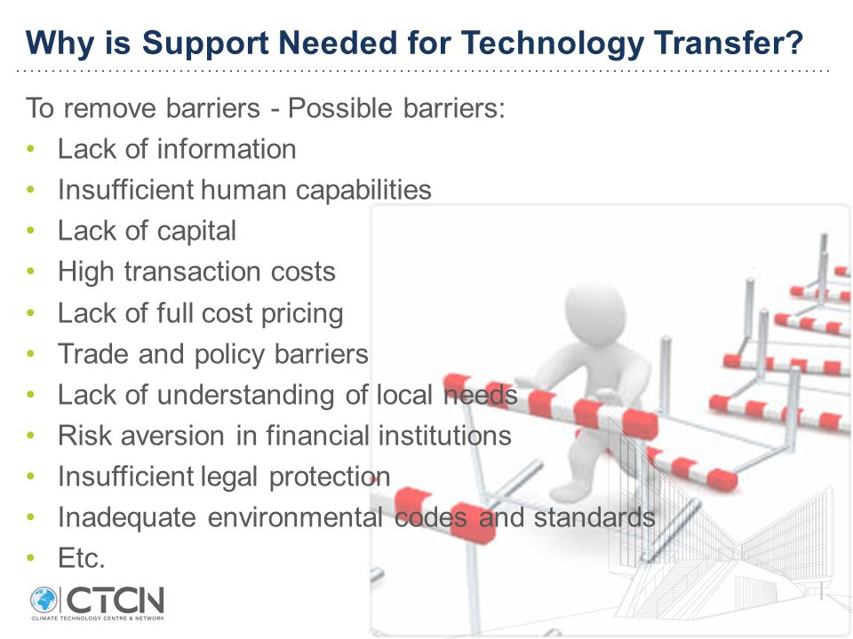 Why is Support Needed for Technology Transfer.