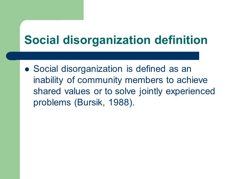 Social disorganization theory essay