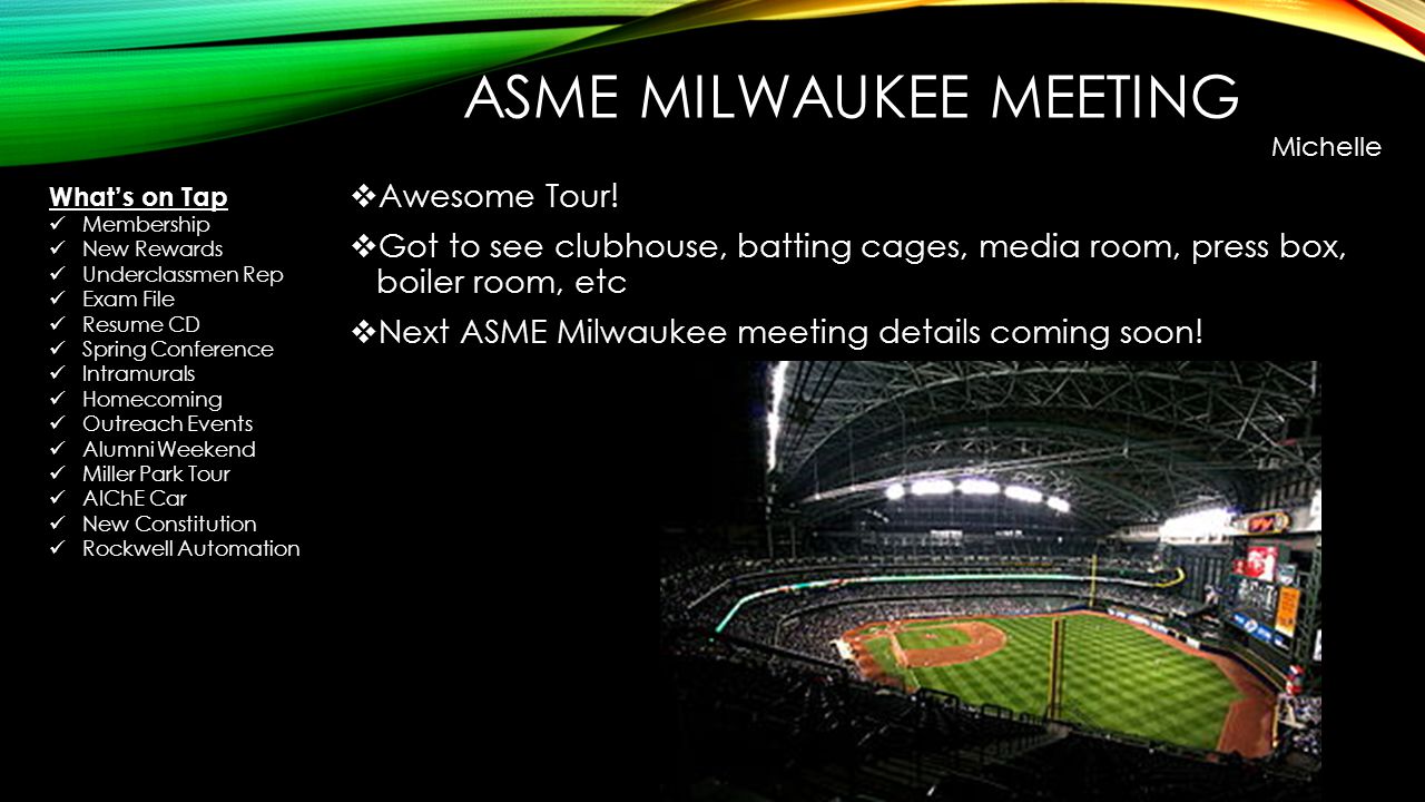 ASME MILWAUKEE MEETING Awesome Tour.
