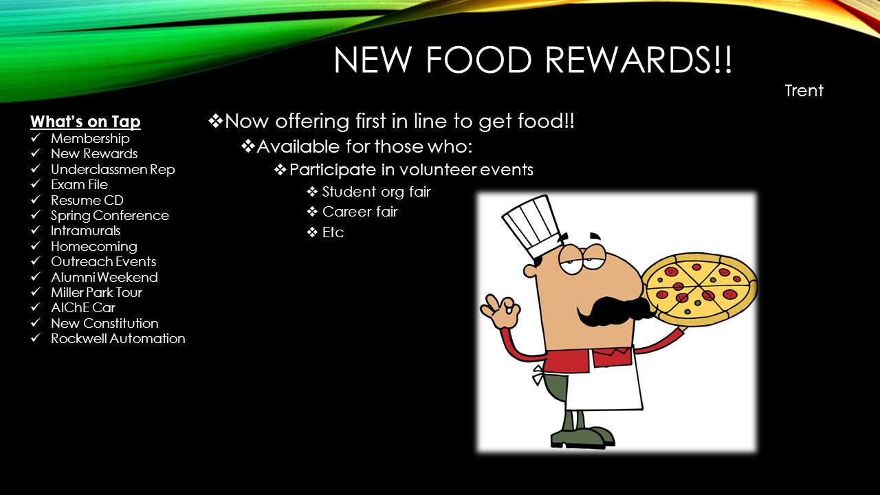 NEW FOOD REWARDS!. Now offering first in line to get food!.