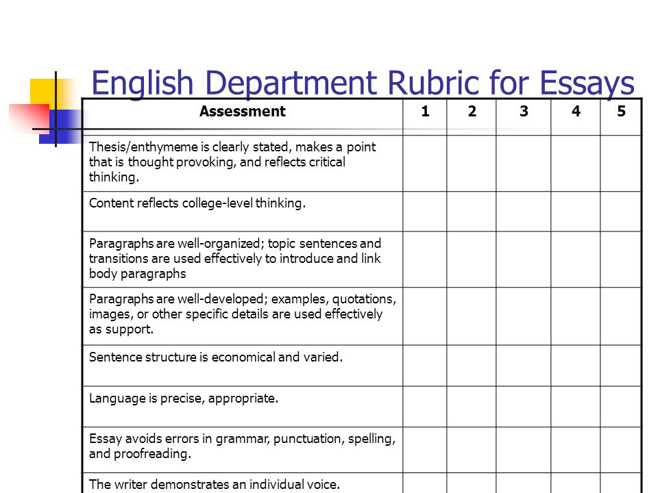 rubrics for essay in english copywritingnamewebfccom rubrics for essay in english argumentative essay sample high school also literary essay thesis examples essay proposal examples