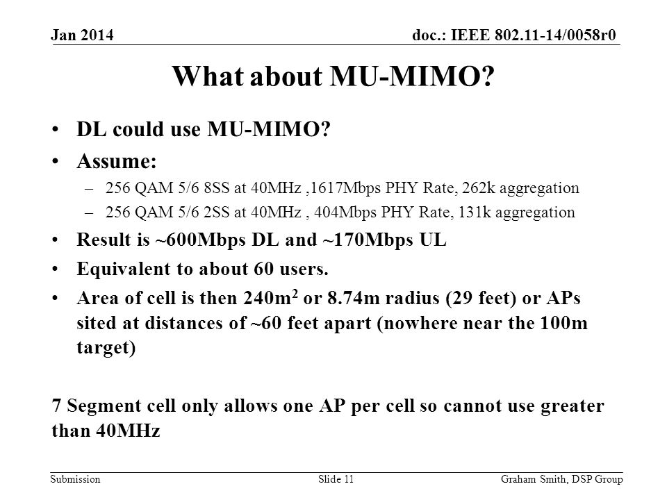 doc.: IEEE /0058r0 Submission DL could use MU-MIMO.