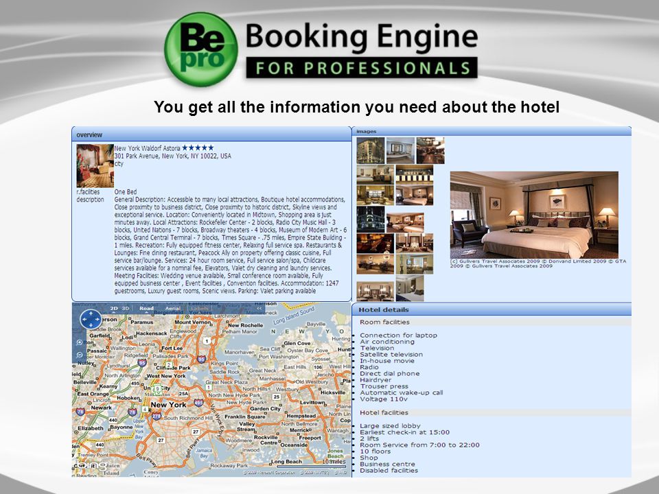 You get all the information you need about the hotel