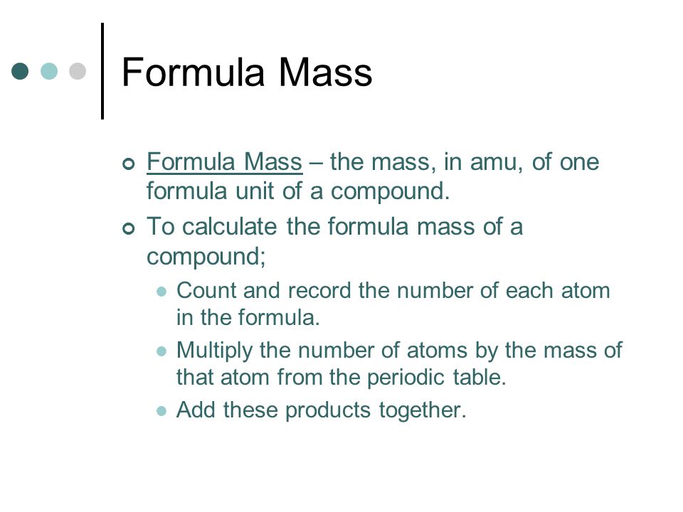 formula for molar mass
