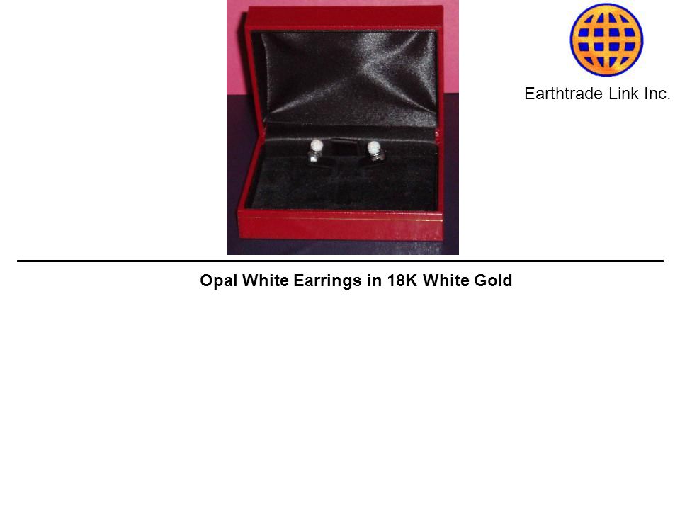 Earthtrade Link Inc. Opal White Earrings in 18K White Gold