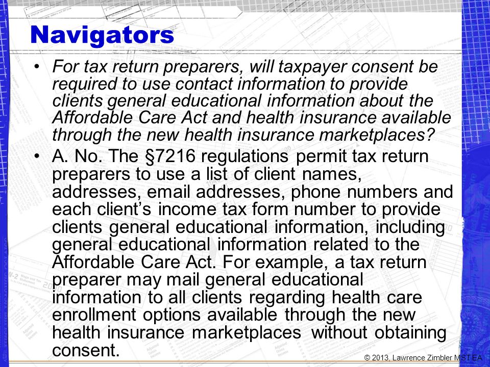patient protection and affordable care act current impact lawrence form 7216