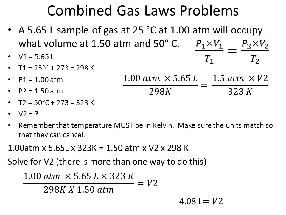 Worksheets Combined Gas Law Worksheet gas laws and nature of gases chapter 13 14 demos soda cans combined problems a 5 65 l sample at 25 1 00