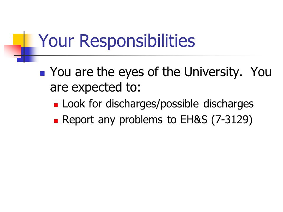 Your Responsibilities You are the eyes of the University.