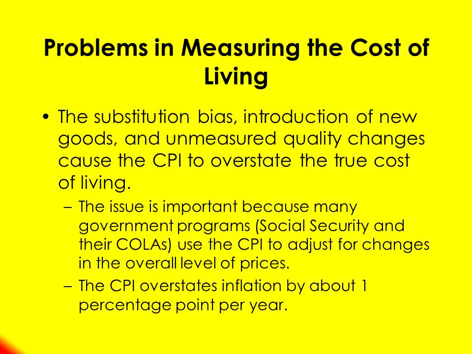 The substitution bias, introduction of new goods, and unmeasured quality changes cause the CPI to overstate the true cost of living.